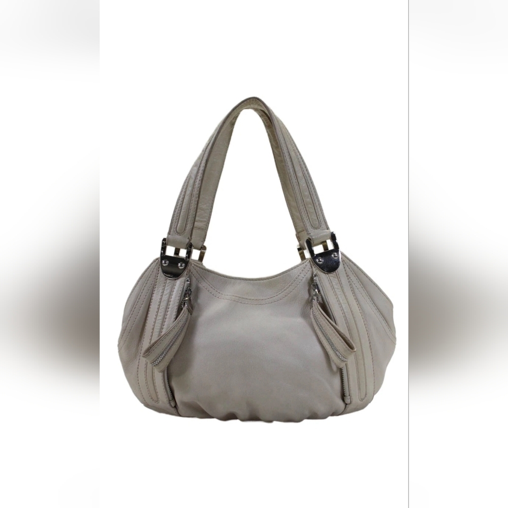 B Makowsky Bone Butter Leather Hobo Bag EUC Medium Size